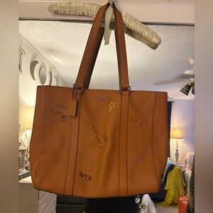 Coach Hudson tote with diary embroidery